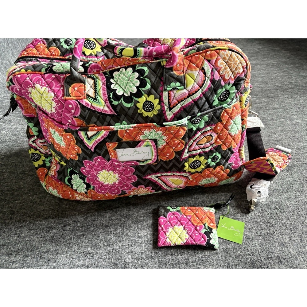 Vera Bradley Ziggy Zinnia large Grand Traveler Bag NWT w/ Coin Purse